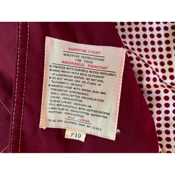 Vintage Ladies Red Rain Jacket With Polka Dot Insert - Picture 7 of 7